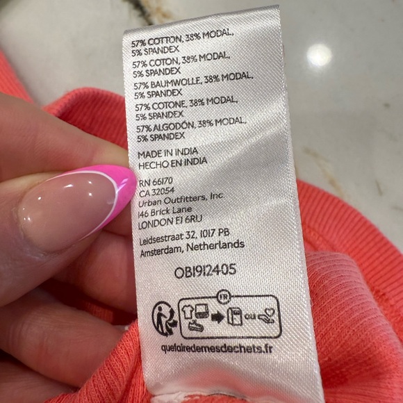 Pilcro Orange and White Short Sleeve V-Neck Tee - Picture 6 of 6